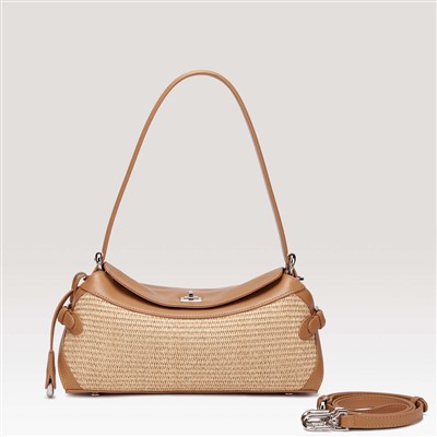 Frauen gelegentlicher Strohhalm gewebte Crossbody -Tasche große Kapazität